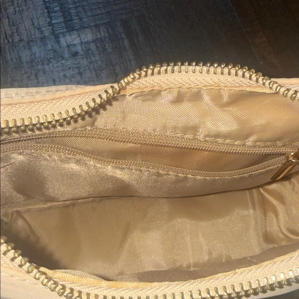 White Fox Beige Shoulder Bag Gold‎ Hardware Mini Baguette Purse